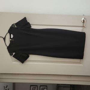 Calvin Klein black, cold shoulder zip back dress size 6